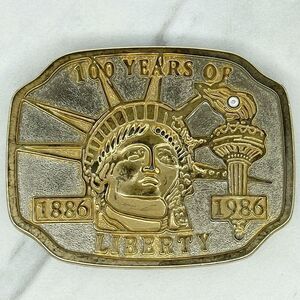 Vintage 1986 100 Years of Liberty Statue Belt Buckle Centennial ✨